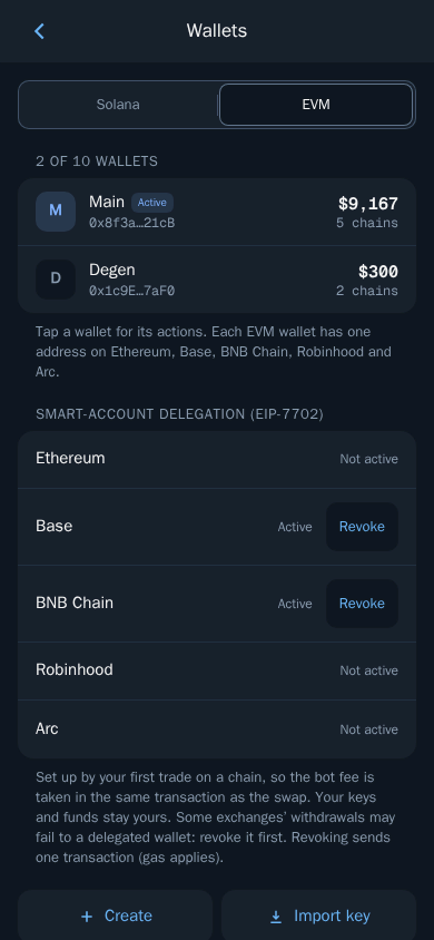 EVM wallets