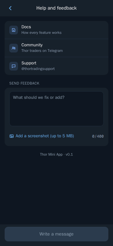 Help and feedback